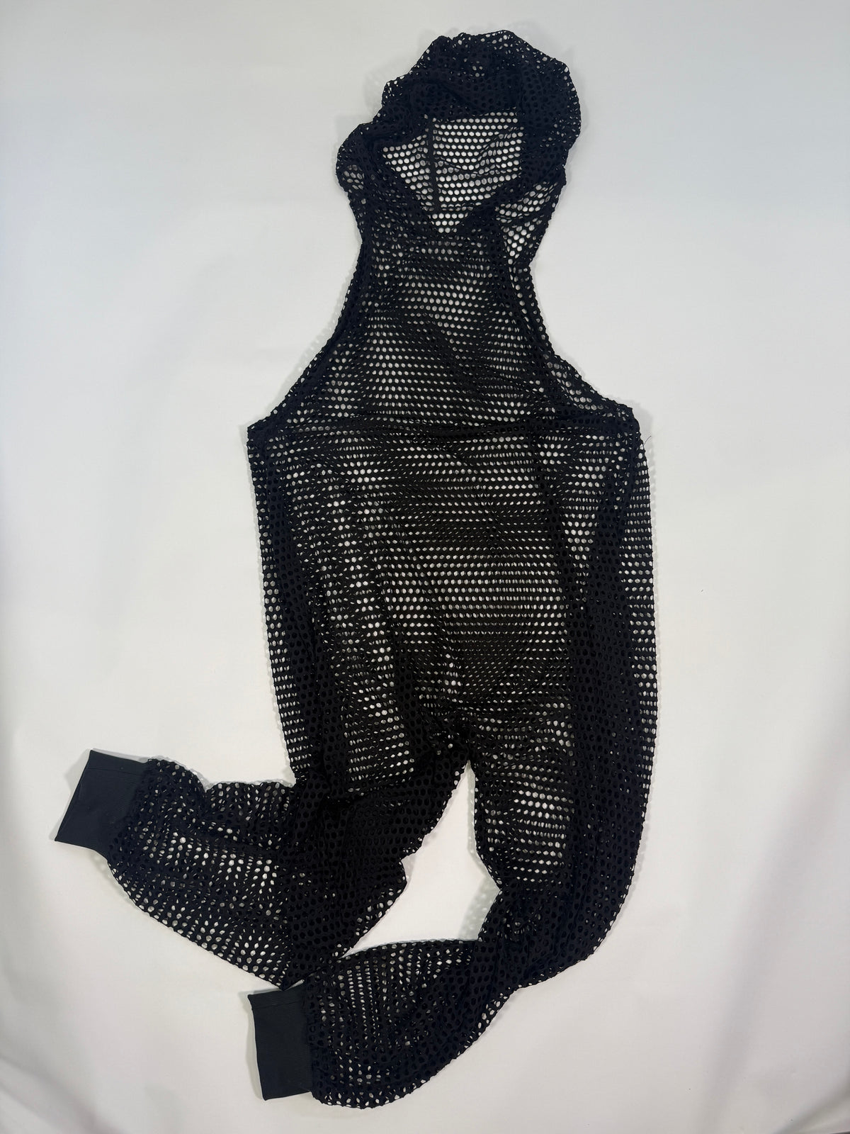 Black Mesh Hooded Playsuit